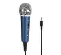 Sonew Micrófono de Condensador con Cable de Calidad de Estudio con un Adaptador de 3.5 Mm para un Karaoke de Computadora fácil: Azul, Cuerpo de Metal, Enchufe y Juego (Blue)