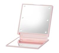 Sonew Mini Espejo de Maquillaje LED, Espejo Cosmético Plegable Portátil con 6 LED, HD de Doble Cara, para Viajes, Hogar, Maquillaje y Cuidado de la Piel. (Pink)