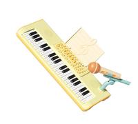 Sonew Órgano Electrónico de 37 Teclas con Micrófono para Niños - Kit de Piano Eléctrico Teclado Musical Juguete Educativo con Batería Incorporada (Yellow)