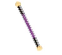 Sonew Pincel para Decoración de Uñas, Pincel de Esponja de Doble Extremo con 6 Cabezales de Esponja para Uñas Acrílicas Degradadas y de Gel, Tubo Acrílico Transparente Decorado co (PURPLE)