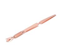 Sonew Pinza para Decoración de Uñas, Empujador de Cutículas y Pinzas de Acero Inoxidable para Dar Forma a las Uñas, con Diseño de Doble Cabeza para Uso en Salón y Hogar (Oro rosa)