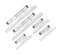 Sonew Regla Rodante Transparente con Escala Transparente, 5 uds., 15cm, 30cm, Ligera, con Fórmulas para Artistas y Estudiantes
