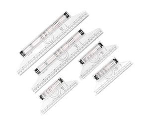 Sonew Regla Rodante Transparente con Escala Transparente, 5 uds., 15cm, 30cm, Ligera, con Fórmulas para Artistas y Estudiantes