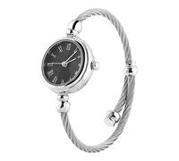 Sonew Reloj de Pulsera Anal gico Elegante para Mujer Cuarzo Japon s con Esfera Redonda y N Meros Romanos en Plata Negro Correa de Aleaci n Ligera y C Moda Dise o Abierto Minimalista