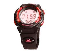 Sonew Reloj Electr Nico Digital para Ni os Correa de PU Roja Resistente al Agua 50 m con Temporizador Cron Metro Alarma y Modo Dual Hora Ideal para Deportes y Actividades al Aire Libre