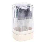 Sonew Set de Botellas de Viaje 4 en 1, a Prueba de Fugas, Recargables, con Pulverizador y Bomba para champú y Loción de 35 ml. Material PC+PETG Aprobado por la TSA. (GRAY)