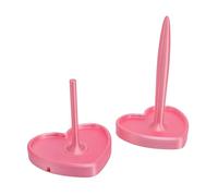 Sonew Soporte para Hilo, Giratorio en Forma de Corazón, para Evitar Enredos, para Tejer, Ganchillo, Rosa, ABS, Diseño Suave y Brillante