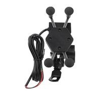 Sonew Soporte para Teléfono para Motocicleta con Carga Rápida USB de 5 V 2 A, Rotación de 360° y Fácil Instalación para Compatibilidad Universal con Teléfonos Inteligentes