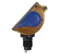 Songbird Specialties Tapón para Botella de Vino, Divertido Vertedor de Vino con Pico que Canta Mientras Vierte, Sellador de Botella de Vino Hermético, Madera de Acacia con Alas Azules