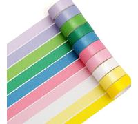 Songdao 10 Rollos Brillar Washi Tape Set cinta adhesiva decorativa Chispeante Washi Glitter Adhesivo de Cinta Decorativa para DIY Crafts Scrapbooking (Rainbow 10 Colors)