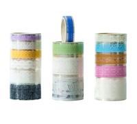Songdao 15 Rollos Patrón de encaje Washi Tape Set cinta adhesiva decorativa PET Washi Glitter Adhesivo de Cinta Decorativa para DIY Crafts Scrapbooking (6-Aurora Waltz)