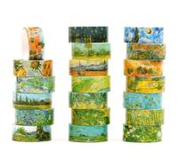 Songdao 20 Rollos Paisaje Washi Tapes Set, Lámina de oro Cinta Adhesiva Decorativa para Scrapbooking, Manualidades, Marcos de Fotos, Bullet Journal y Decorar Regalos (Van Gogh's Starry Night)