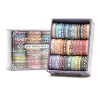 Songdao 36 rollos Flaco Washi Tape Set, Lámina de oro Cinta Adhesivo Decorativo Obra de Arte Inspirada Masking Tapes para Artes, Bullet Journal, Scrapbooking, Bricolaje (Colorful Silver)