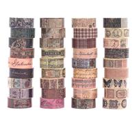 Songdao 36 rollos Vendimia Washi Tape Set, Cinta Adhesivo Decorativo Obra de Arte Inspirada Patrones antiguos Masking Tapes para Artes, Bullet Journal, Scrapbooking, Bricolaje (Classical)