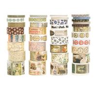 Songdao 36 rollos Washi Tape Set, Cinta Vintage Adhesivo Decorativo Obra de Arte Inspirada Hoja de Oro Masking Tapes para Artes, Bullet Journal, Scrapbooking, Bricolaje (Globetrotting)