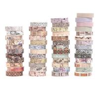 Songdao 50 rollos Vendimia Washi Tape Set, Cinta Adhesivo Decorativo Obra de Arte Inspirada Masking Tapes para Artes, Bullet Journal, Scrapbooking, Bricolaje