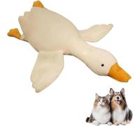 SONGDIQI Juguete para Perros White Duck, Juguetes para Perros con Diseño Realista de Ganso, Aptos para Que Los Perros Los Muerdan, Tejido Suave Y Seguro para Mascotas(1.3m)