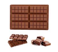 Songella Molde de Silicona para Chocolate Molde Antiadherente Sin BPA Molde Profundo para Tabletas de Chocolate Turron Casero Postres Helados Bricolaje Marrón 6 Cavidades
