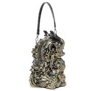 Songelt Bolso cruzado con patrón Kylin de PVC para mujer, múltiples métodos de transporte, espacioso compartimento para uso diario, ligero, Gold, One Size