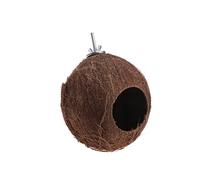 Songelt Casa colgante de coco para pájaros, conchas de fibra de coco natural, juguetes para jaula de hámster, accesorios de jaula de loro, cajas de anidación de ventana, cajas de anidación del Reino