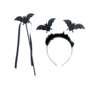Songelt Juego de diadema para festival, varita de hada, para fiesta de Halloween, gótica, cosplay, accesorios de peluquería, diadema de murciélago, accesorios para fotos de Halloween, accesorios de