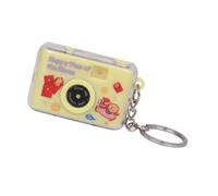 Songelt Llavero resistente con luz LED con botón de presión, función de sonido, soporte en forma de cámara para llevar a diario, soporte portátil para cámara UV, amarillo, Talla única