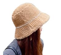 Songelt Sombrero de lavabo casual con perlas cálidas, sombrero de pescador resistente al viento para invierno para adultos, para Halloween, fiesta, reunión, pescador de felpa para hombres, cabeza