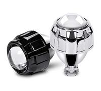 SONGGDZ Angel Eyes Luz de Coche Coche Styling 2.5 pulgadas HID BI Xenon Faro Mini Proyector Lens Retrofit H4 H7 Lentes de cabeza Black Silver Uso H1 Bulb Universal (Color : LHD without Shroud)