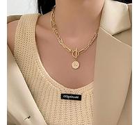 SONGK Cadena Gruesa con Cierre de Palanca, Collares de Oro, Collares Circulares entrelazados Mixtos para Mujeres, Gargantilla Minimalista, Collar, joyería