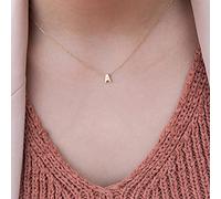 SONGK Collar con Inicial pequeño a la Moda, Collar de Gargantilla de un Solo Nombre con Letras de Corte de Color Dorado y Plateado para Mujer, Regalo de joyería Colgante