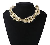 SONGK Collar de Cadena retorcida gótica para Mujer, Collar de Gargantilla Gruesa Gruesa exagerada de Color Dorado para Mujer, Collar de Cuello Fresco para niños de Hip-Hop