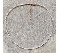 SONGK Mini Collar de Perlas barrocas de 2-3mm, Collar de Perlas pequeñas Nupciales, Elegante Gargantilla de Perlas Naturales de Agua Dulce, joyería para Mujer