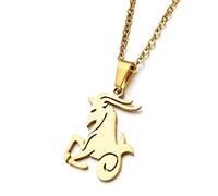 SONGK Mujeres 12 horóscopo Signo del Zodiaco Oro Plata Color Colgante Collar Aries Leo 12 Constelaciones joyería