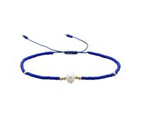 SONGK Pulsera de Cuerda de la Amistad Tejida a Mano con Cuentas, Pulsera de Perlas de Agua Dulce Natural para Mujeres de Verano Europeas y Americanas, Regalo