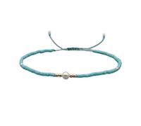 SONGK Pulsera de Cuerda de la Amistad Tejida a Mano con Cuentas, Pulsera de Perlas de Agua Dulce Natural para Mujeres de Verano Europeas y Americanas, Regalo