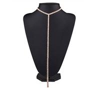 SONGK Venta de Gargantilla de Diamantes de imitación, Gema de Cristal, gargantillas de Lujo, Collar Grueso en Y, Accesorios de joyería para Mujer, Regalos