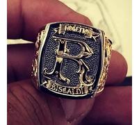 SONGK Vintage Gold Letter R Cool Ring Hombres Punk Rock Estilo metálico Motocicleta Biker Anillos para Mujeres Joyería de Moda Regalo de Fiesta de Boda