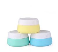 Songlela Silicona Cosmética Contenedores Tarro de Crema, Libre de BPA para Aceites Esenciales de Viaje Uñas Polvo Crema Envase, Exquisita Botella de Silicona con Tapa Sellada - 10 ML, 3 Pedazos