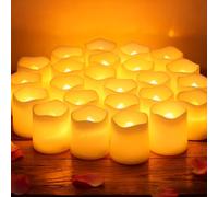 Songlypian 24 piezas Velas LED,Candle Led,Sin Fuego velas de té,Eléctricas con luz parpadeante,Se puede utilizar para Bodas y Fiestas,Hogar Festivales Decoración