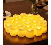 Songlypian 24 Piezas Velas LED Sin Llama,Velas Eléctricas Parpadeantes Realistas,Luz Cálida,Decoración para San Valentín y Aniversario,Boda,Navidad,Halloween,Fiestas y Hogar