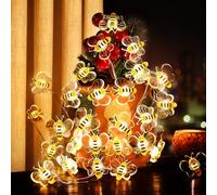 Songlypian Guirnalda de luces de abejas,3M 30LED Hermoso Guirnalda Luces Exterior Jardín,Cadena de luces de abeja para decoración de cumpleaños,Navidad,Color transparente
