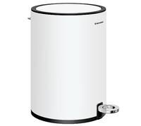 SONGMCIS Cubo de Basura para Cosméticos, 3 L, Cubo de Basura de Baño, con Tapa, Cierre Suave, con Pedal, Interior de Plástico Extraíble, para Baño, Oficina, Acero, Blanco Nube LTB11WT
