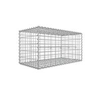 Songmics Gaviones de Piedra de Jardín 100 x 50 x 50 cm malla 5x10 cm galvanizado Plata - Juego de 2