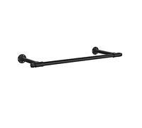 SONGMICS 1 Perchero de Pared, Estilo Industrial, 85 x 30 x 7 cm, Acero | 1 Colgador de Pared, Ahorro de Espacio, Carga de 60 kg, Montaje Fácil, Negro Mate, Colección DALSON HSR140B01
