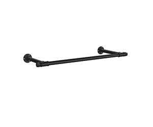 SONGMICS 1 Perchero de Pared, Estilo Industrial, 85 x 30 x 7 cm, Acero | 1 Colgador de Pared, Ahorro de Espacio, Carga de 60 kg, Montaje Fácil, Negro Mate, Colección DALSON HSR140B01