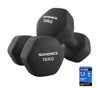 SONGMICS 2 mancuernas hexagonales con revestimiento de neopreno para entrenamiento de fuerza, fitness y hogar