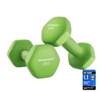 SONGMICS 2 mancuernas hexagonales con revestimiento de neopreno para entrenamiento de fuerza, fitness y hogar