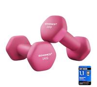 SONGMICS 2 mancuernas hexagonales con revestimiento de neopreno para entrenamiento de fuerza, fitness y hogar