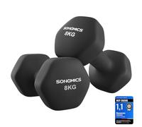 SONGMICS 2 mancuernas hexagonales con revestimiento de neopreno para entrenamiento de fuerza, fitness y hogar