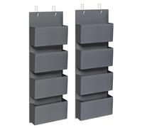 SONGMICS 2 Organizadores Colgantes de Puerta, 4 Bolsillos, 33,5x12x100 cm | Bolsa Colgante de Puerta y Pared, 2 Uds, para Dormitorio, Sala de Estar, Oficina, Gris Pizarra, Colección TINA RDH004G02